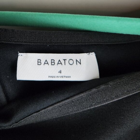 Aritzia Babaton Ruslan Off-The-Shoulder Midi Dress Black LBD Cocktail sz 4 - Picture 8 of 10